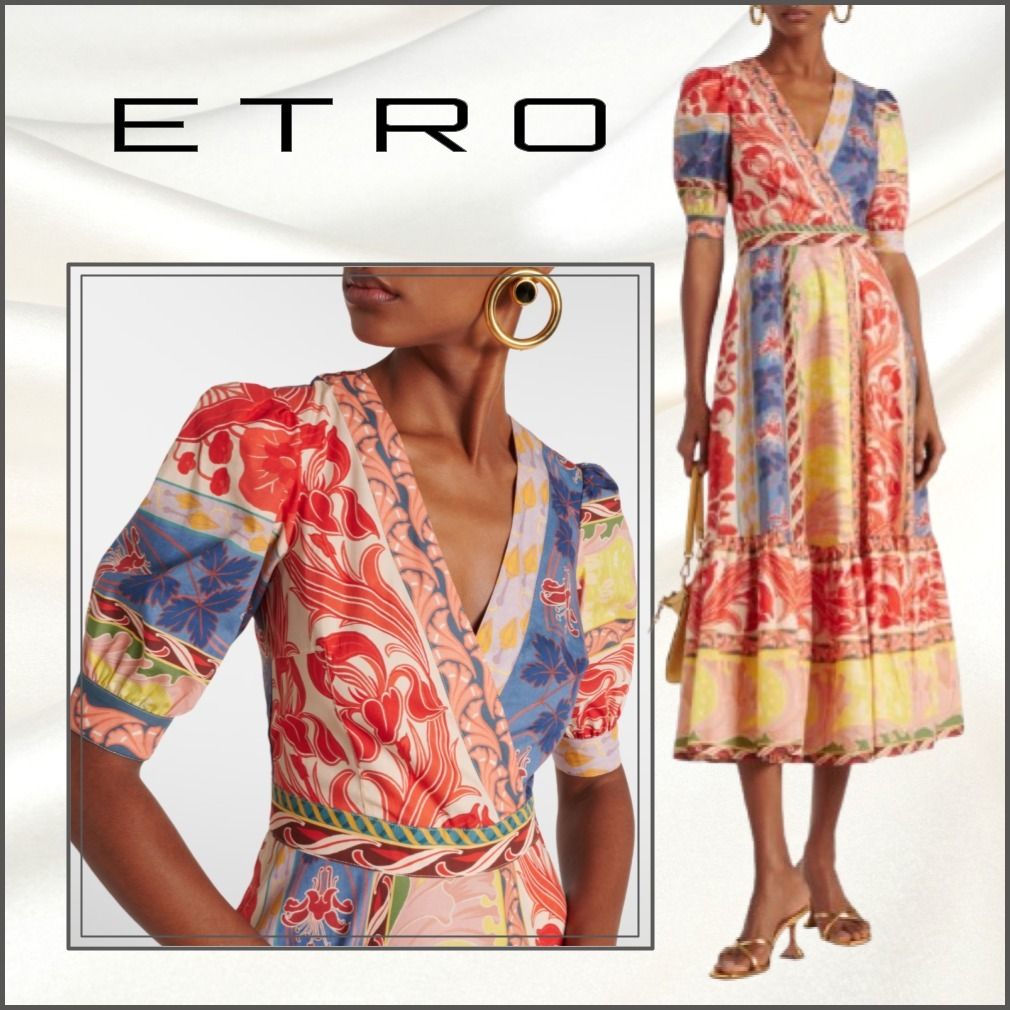 関税送料込【ETRO】エトロ ロング ワンピース ペイズリー マルチ (ETRO