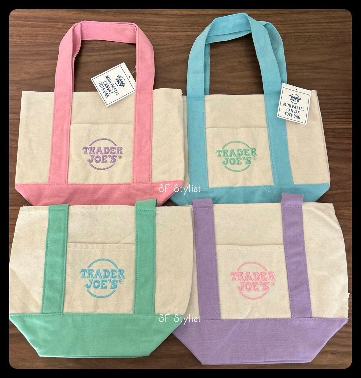 幻のTrader Joe's☆新作ミニトートッグパステルグリーントレジョ