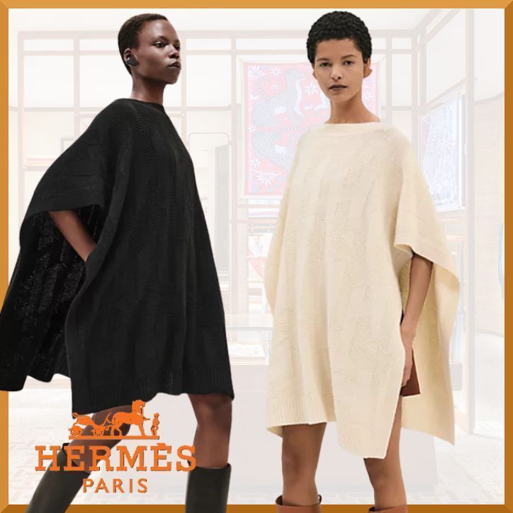 美しい♡】Hermes長方形ポンチョ (HERMES/ポンチョ・ケープ