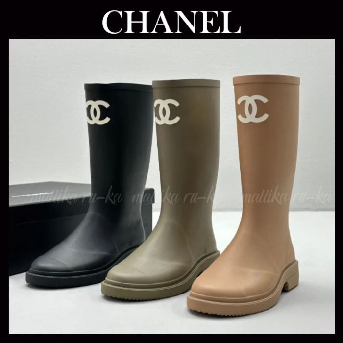 ジェニー着用☆上品【CHANEL】レインブーツ ココマーク (CHANEL/レイン