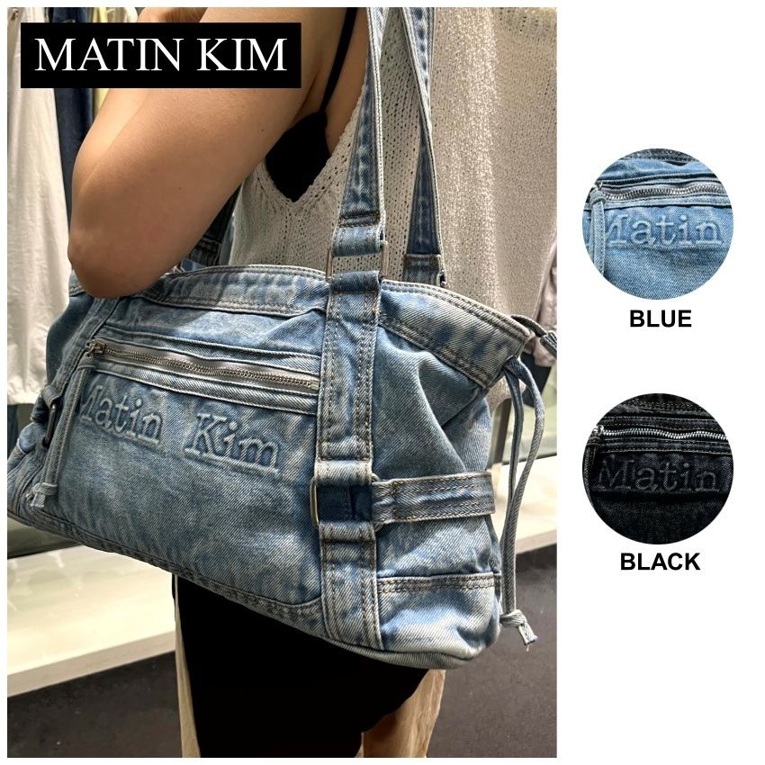 Matin Kim】 25SS新作 MATIN WASHED DENIM SQUARE BAG (Matin Kim
