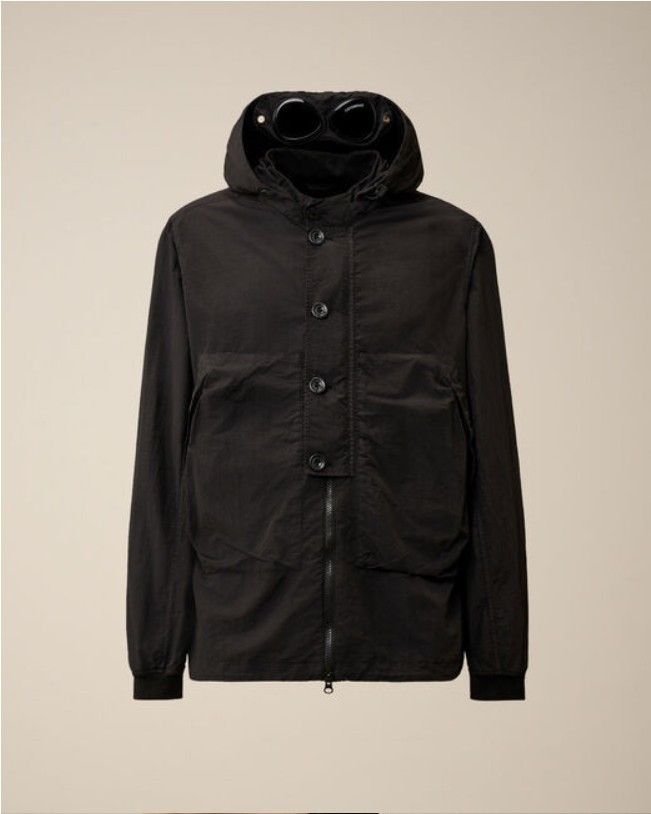 C.P. COMPANY】24SS Flatt Nylon Goggle Overshirt Black (C.P.