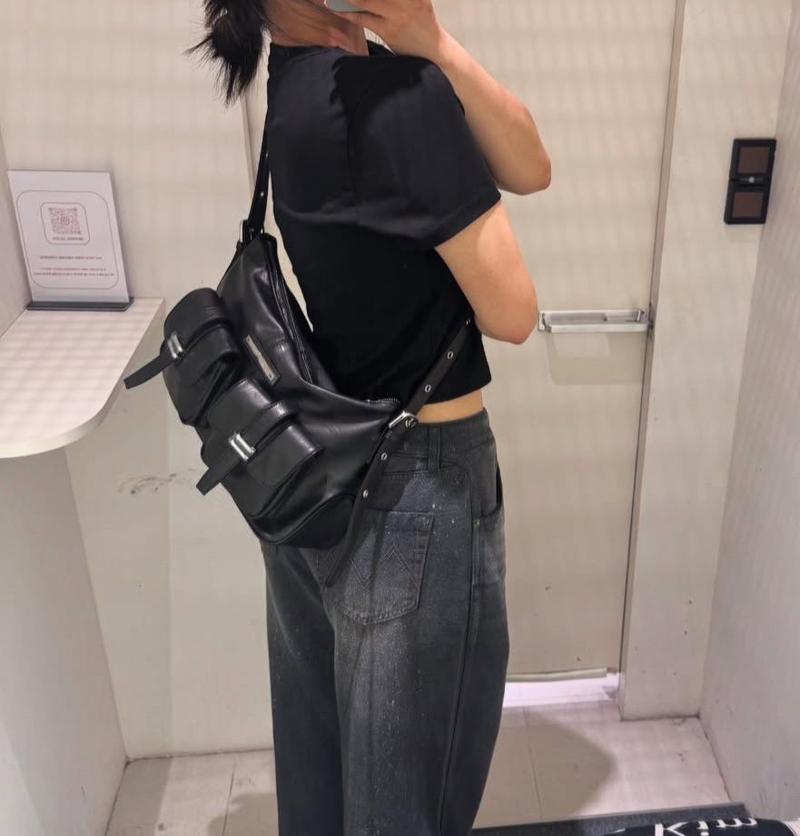 MATIN KIM □ DOUBLE POCKET SHOULDER BAG (Matin Kim/ショルダー