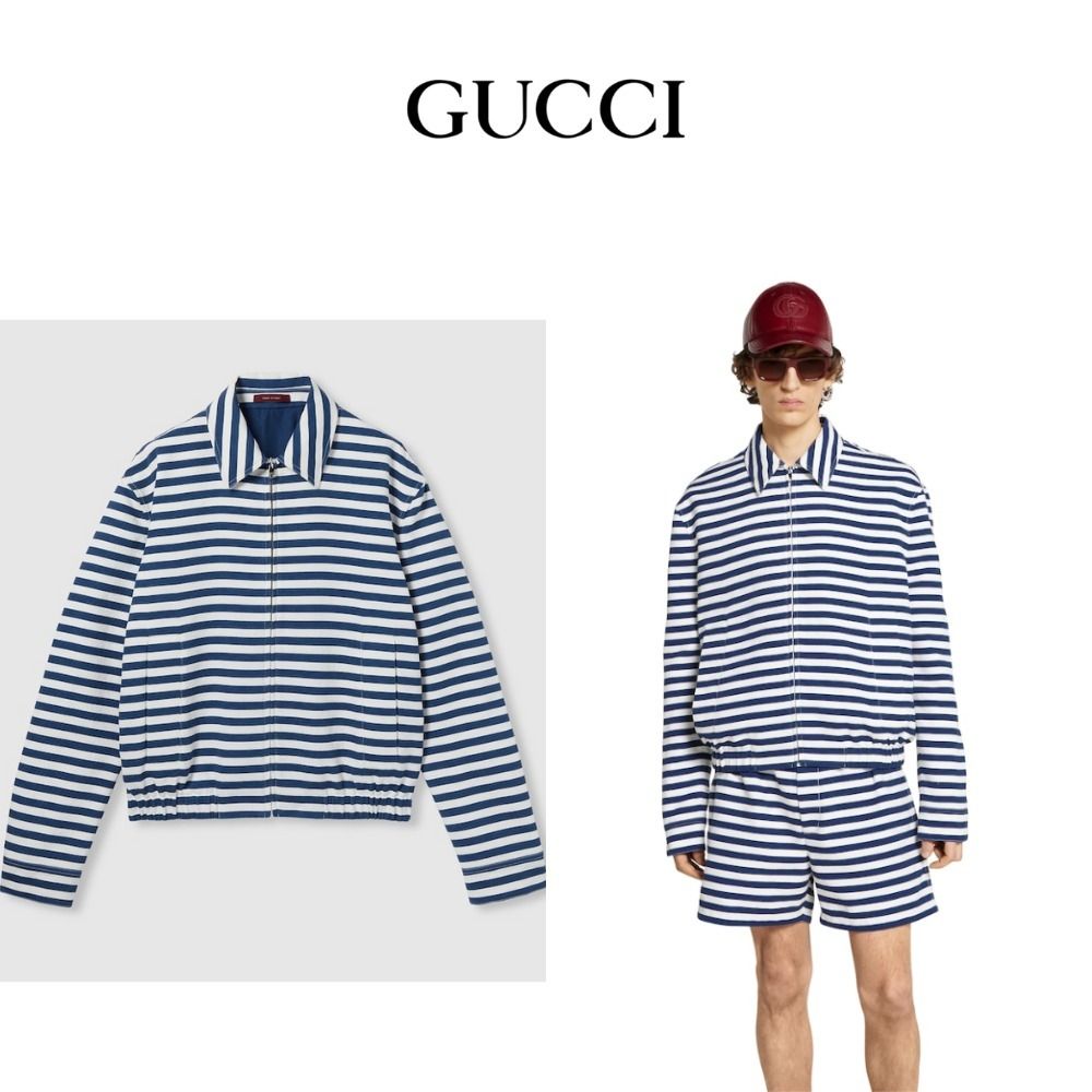 25新作 グッチ GGプリント コットンジャカード ジップジャケット