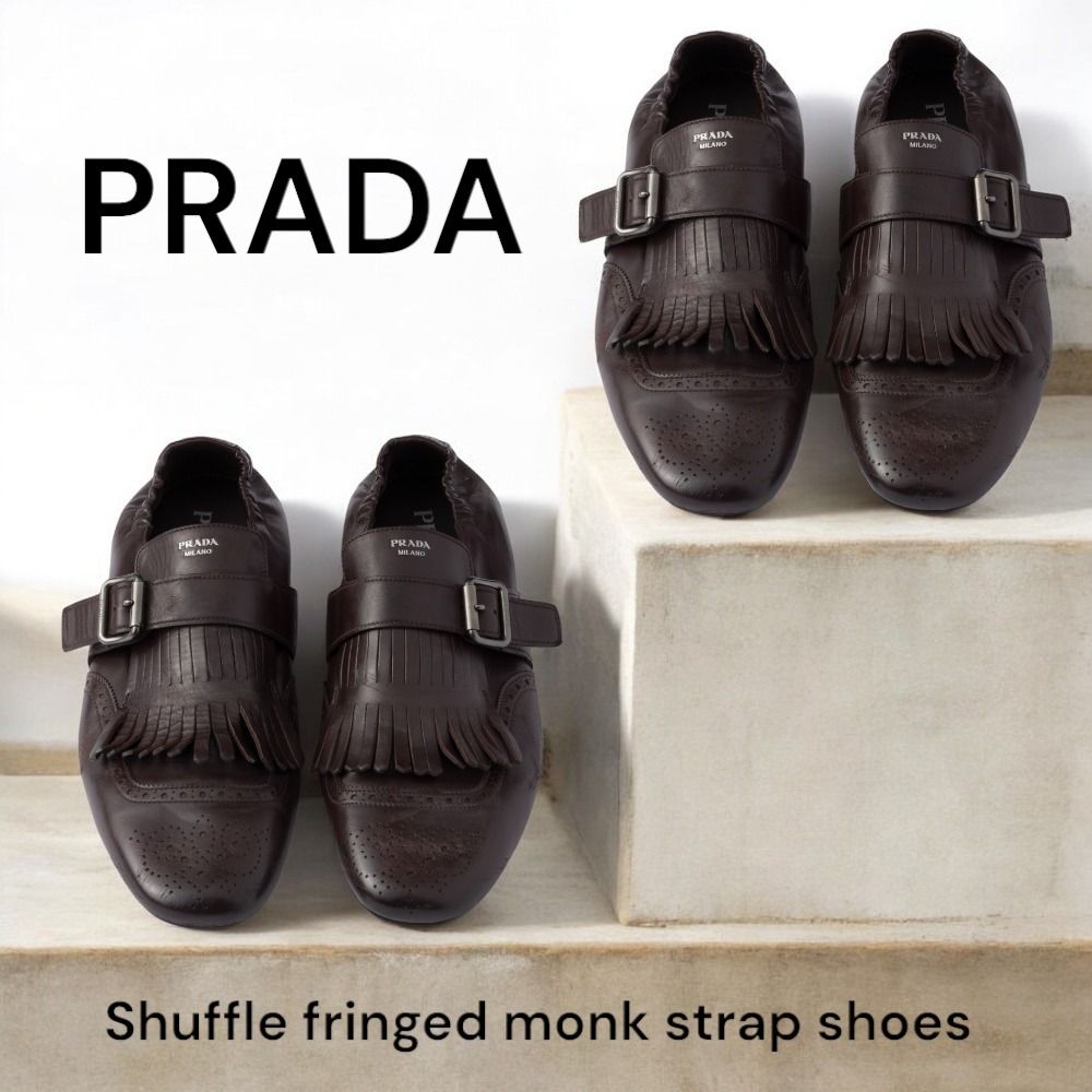 PRADA＊Shuffle fringed monk strap shoesモンクシューズ 送料込