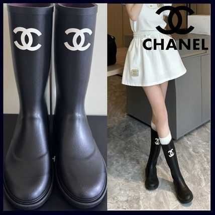 芸能人愛用♪【CHANEL】レインブーツ 長靴 CCロゴ ブラック (CHANEL