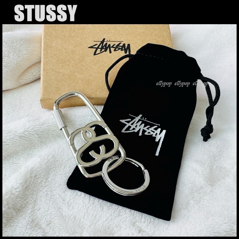 Stussy SS Link Twist Carabiner Brushed Nickel ステューシー (STUSSY