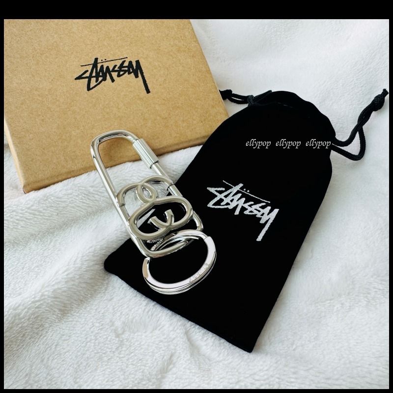 Stussy SS Link Twist Carabiner Brushed Nickel ステューシー (STUSSY