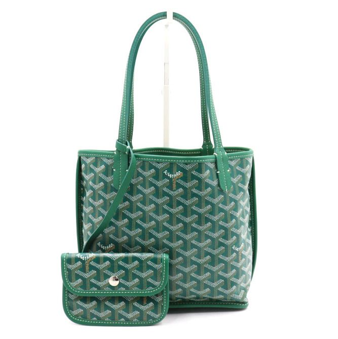 中古品☆ゴヤール☆SAC ANJOU ミニトートバッグ グリーン SMILE