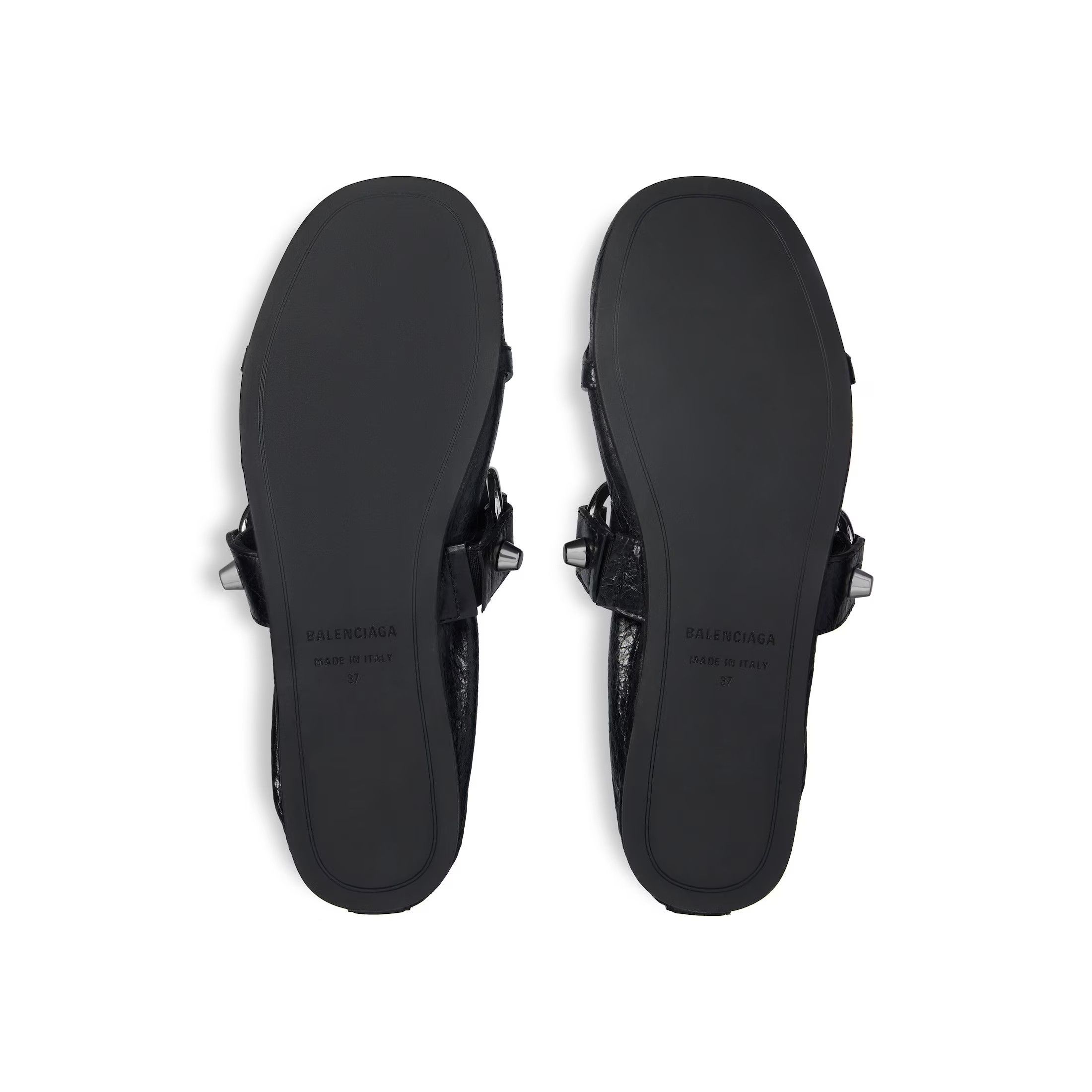 BALENCIAGA スタッズ付きバレエシューズ ブラック BALENCIAGA スタッズ