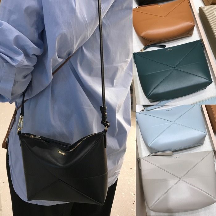 LOEWE】パズルフォルド ポーチ（シャイニーナパカーフ）☆5色 (LOEWE