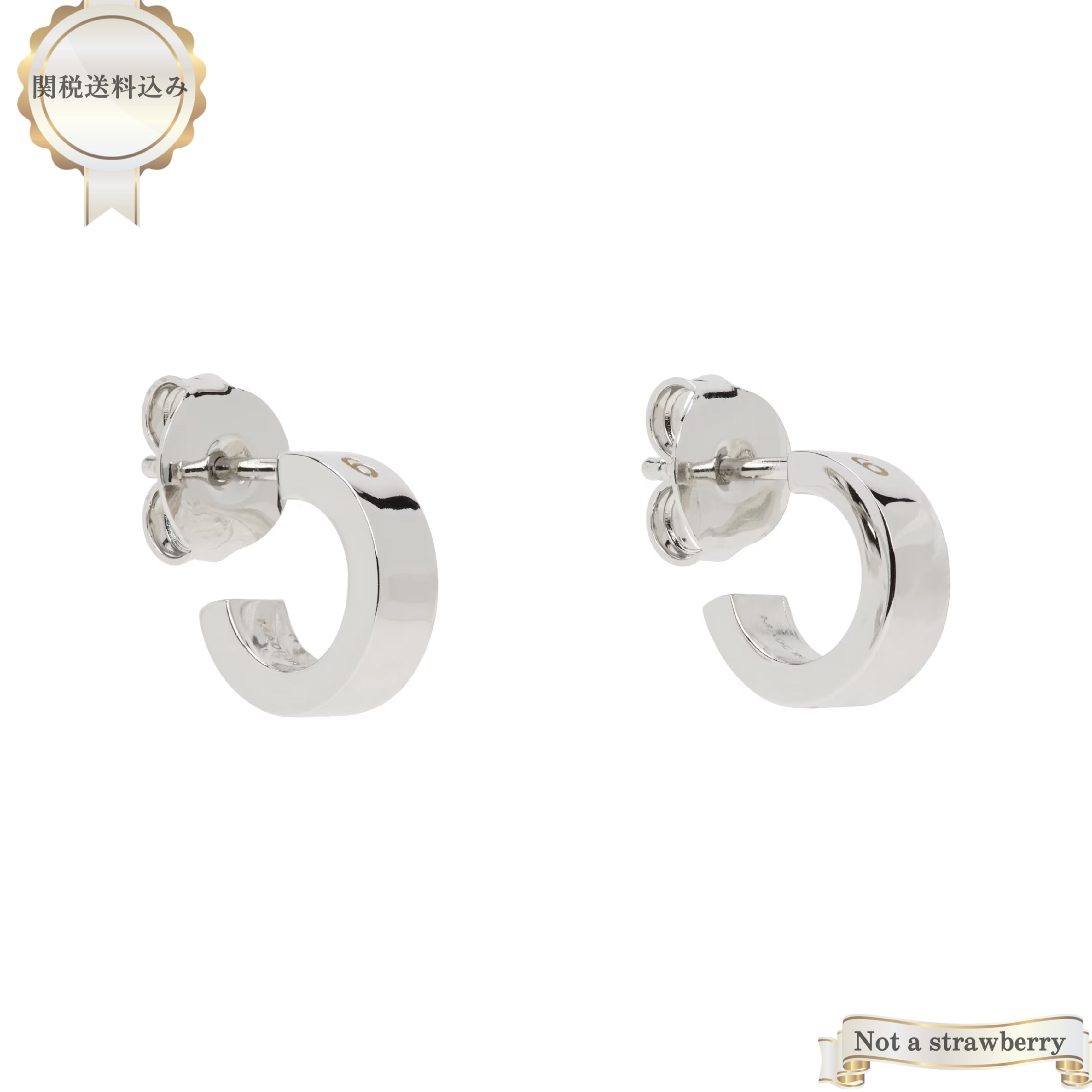 メゾンマルジェラ MM6 カレンダー シルバー フープピアス MARGIELA