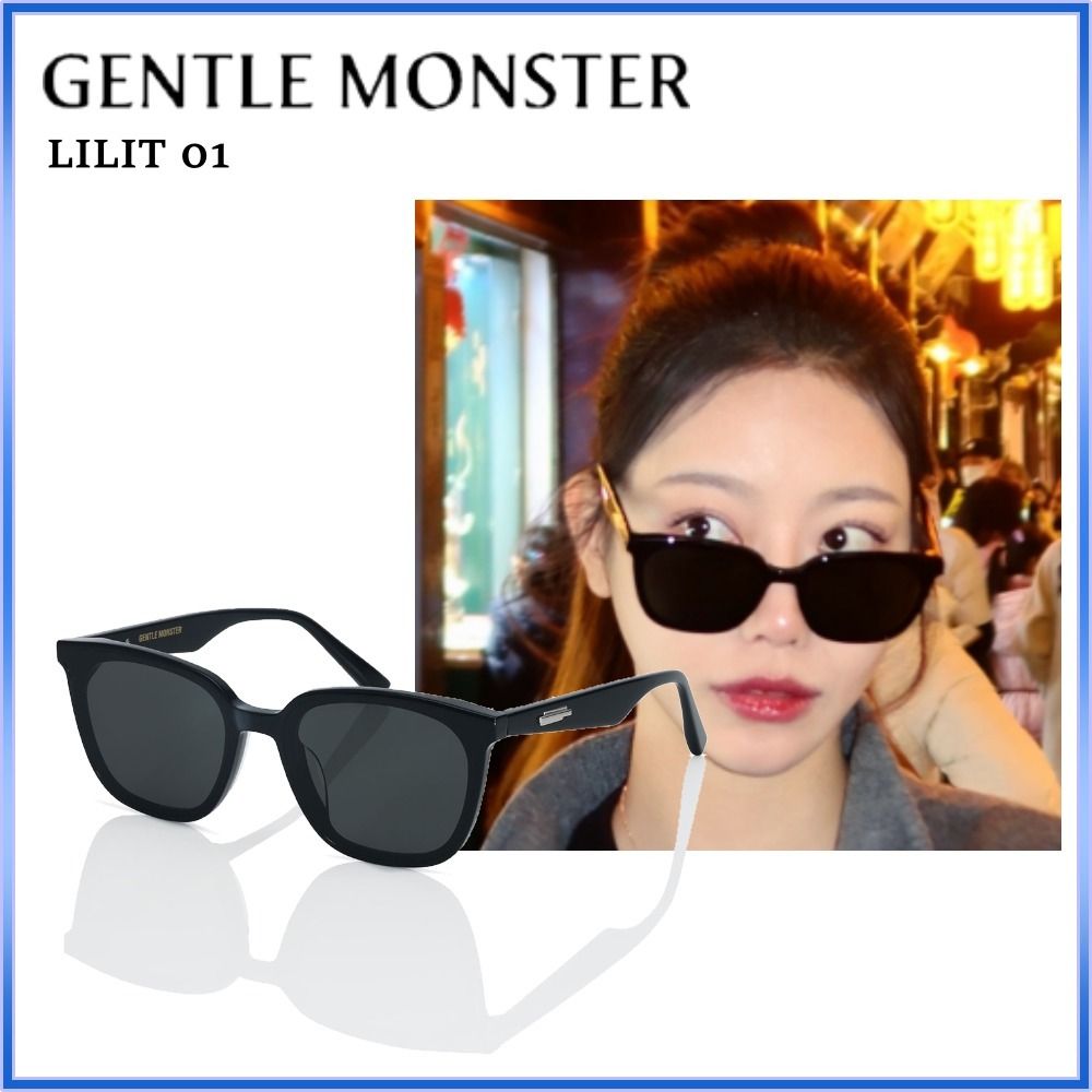 GENTLE MONSTER LILIT 01 スクエア型 黒 サングラス UVカット (Gentle