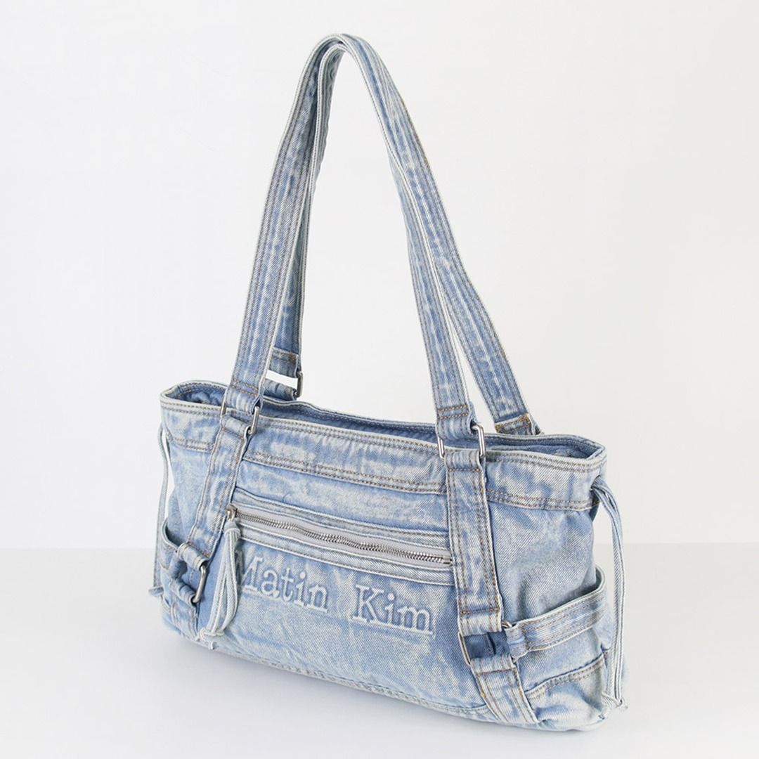 MATIN KIM ショルダーバッグ デニム WASHED DENIM SQUARE (Matin Kim