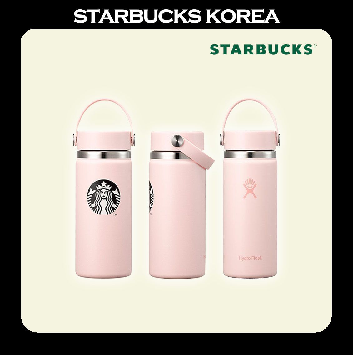韓国スタバ x Hydro Flask] SS Hydro Flask Pink Tumbler 473ml