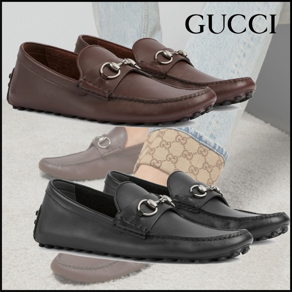 25新作 グッチ メンズ ドライビングシューズ ホースビット (GUCCI
