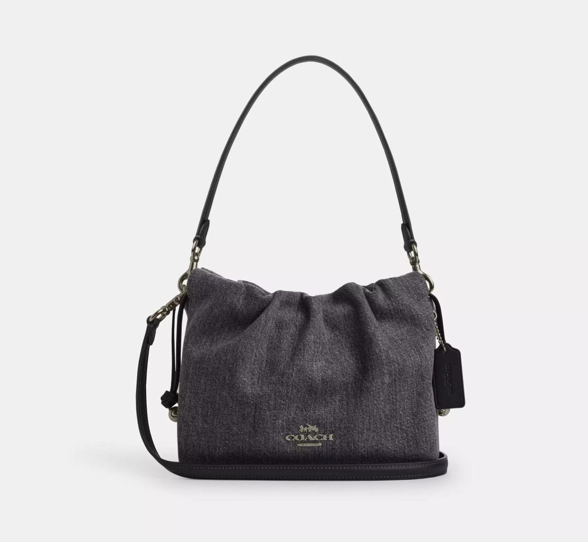 安心 国内発送【コーチ】フェイ ドローストリング バッグ デニム