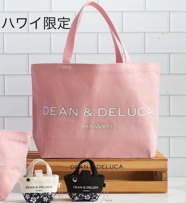 DEAN＆DELUCA ハワイ限定 キャンバストートバッグ ピンク L (大