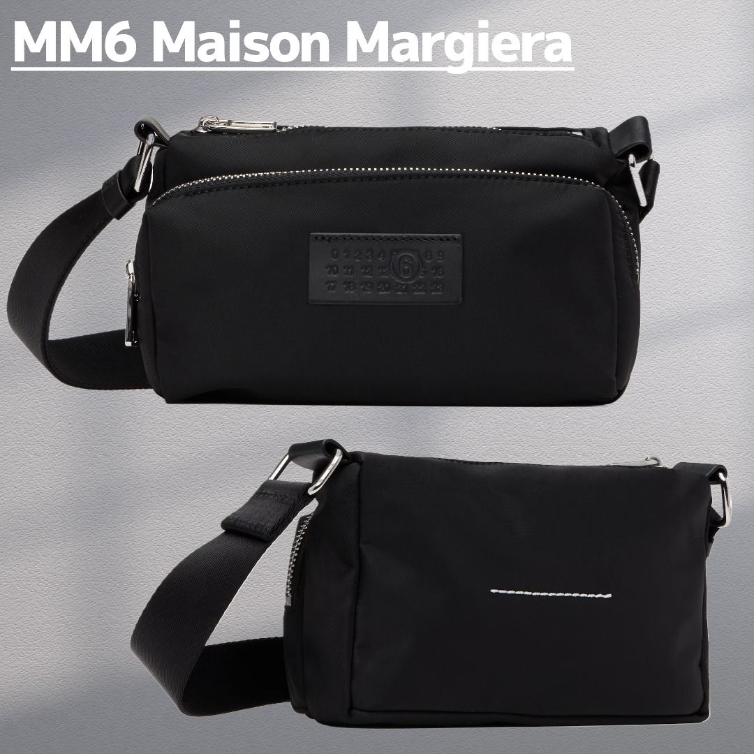 関税込【MM6】Nylon pocket crossbody bag Black (MM6 Maison Margiela