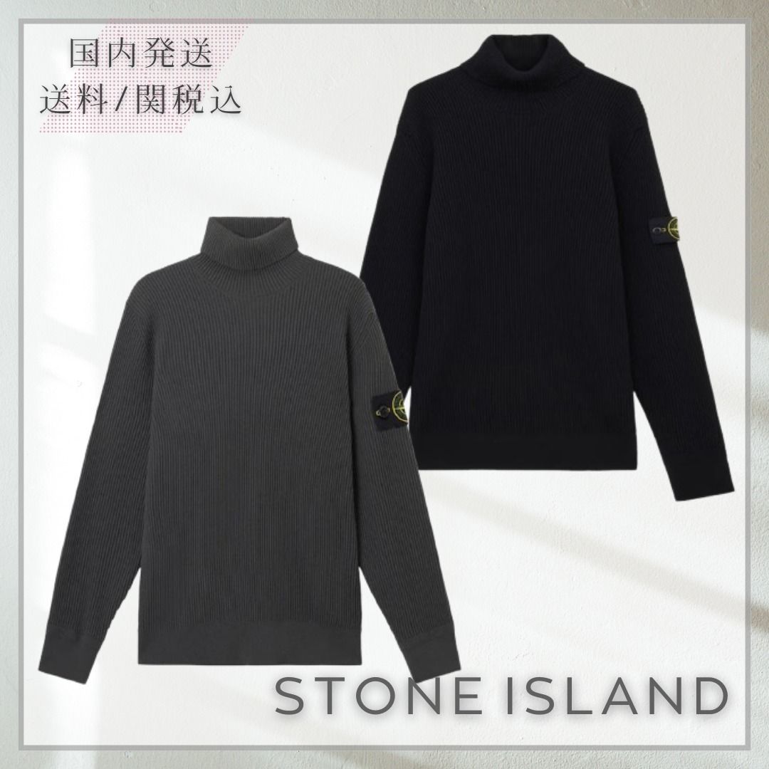 stone タートルネックニット black stone タートルネックニット black