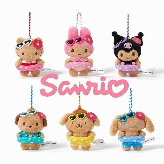 SANRIO] 日焼けサンリオキャラクターズ ぬいぐるみキーホルダー