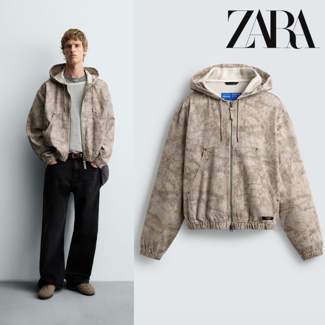 ZARA］ウォッシュド フード付きジャケット (ZARA/マウンテンパーカー
