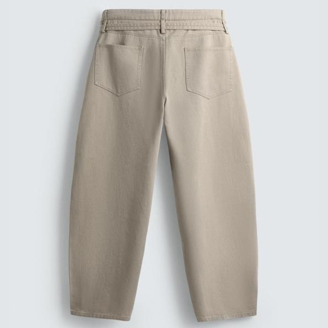 ZARA］ベルト付きワイドバルーンフィットパンツ (ZARA/チノパンツ