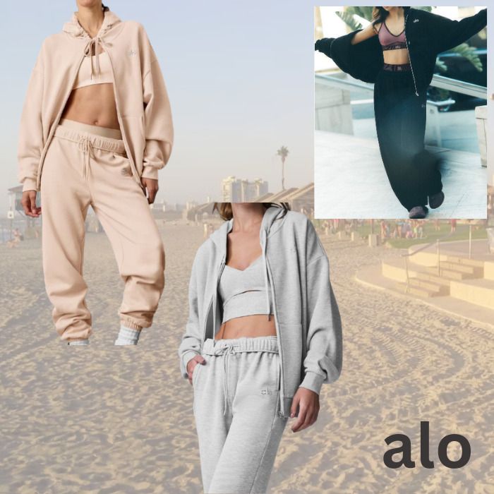 Black Pink ジス愛用♪ 【alo】セットアップ (ALO Yoga/セットアップ