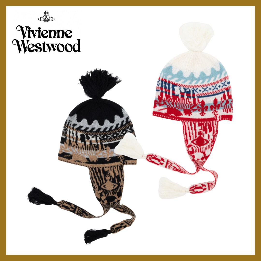 冬の装いに遊び心を◎【Vivienne Westwood】FLAP EARS ニット帽