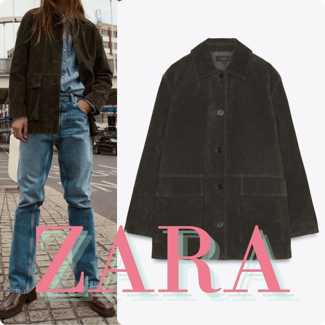ZARA 100% スエードレザージャケット 6318/233 (ZARA/レザージャケット