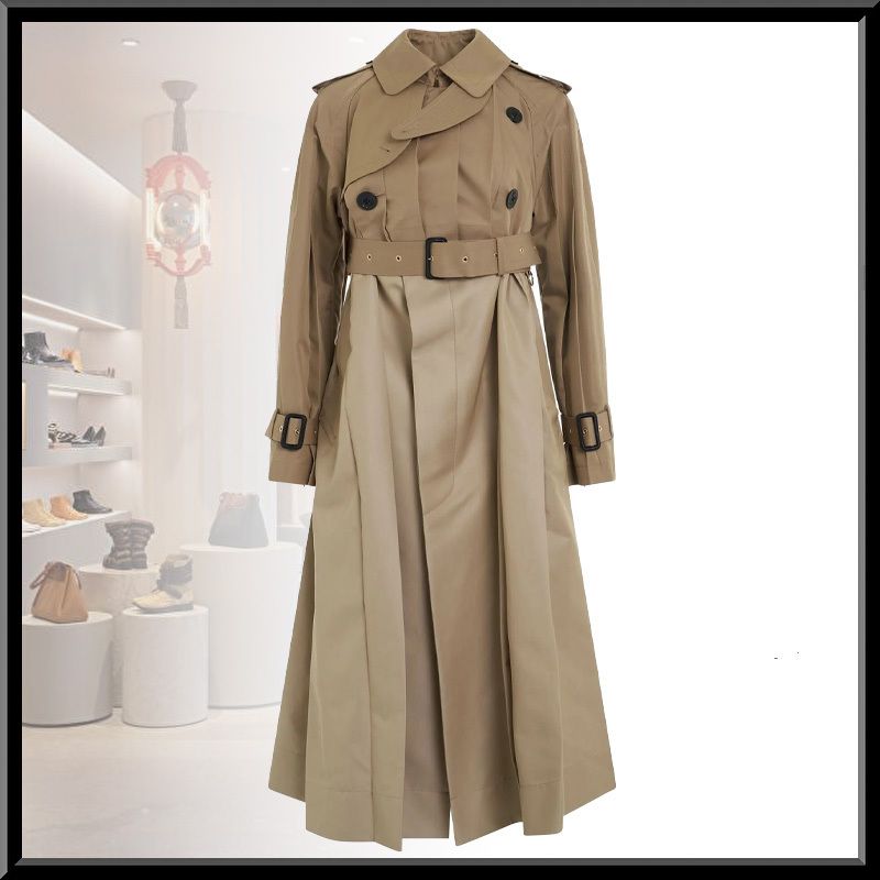 常識を編み直す前衛美 Sacai プリーツ ベルト ロングコート (sacai