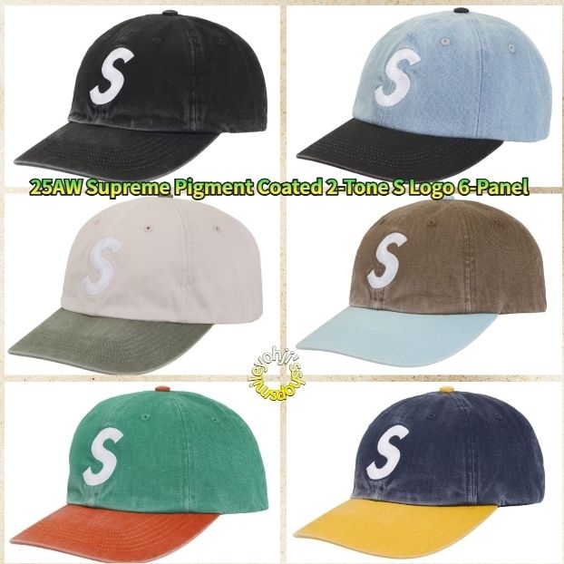 ☆25AW WEEK1☆Supreme Pigment Coated 2-Tone S Logo 6-Panel
