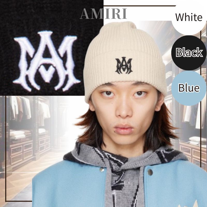 コレで決まる! AMIRIアミリ MAロゴビーニー ニット帽 (AMIRI/ニット