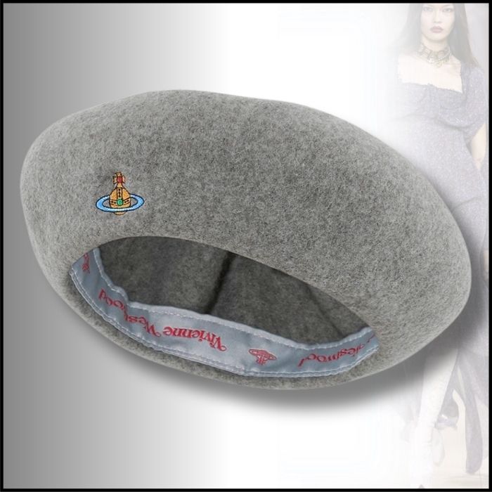 Vivienne Westwood】定番 オーブ刺繍 ウールベレー帽 男女兼用