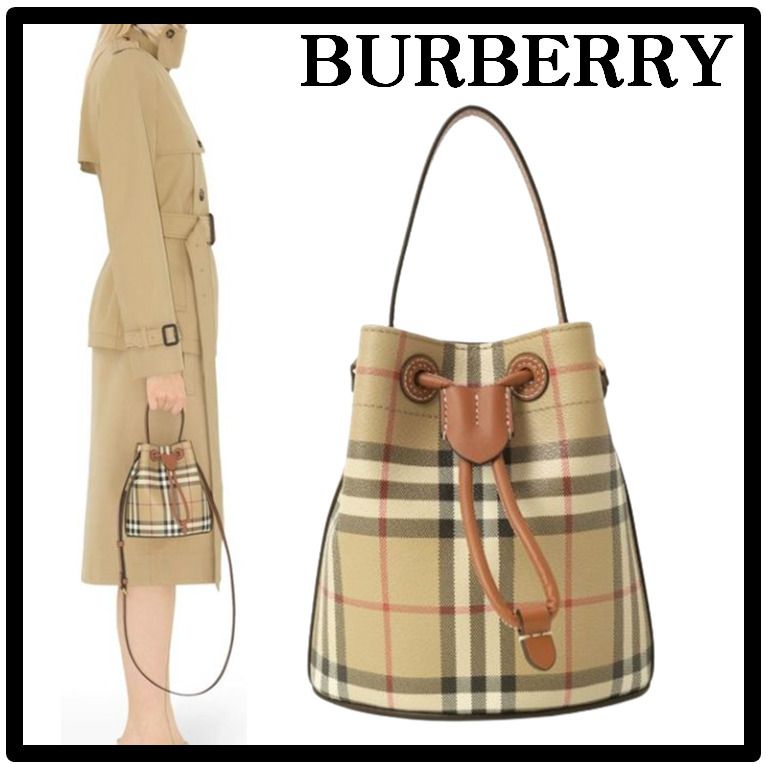 ☆送料・関税込☆BURBERRY25SSミニTBチェックバケットバッグ (Burberry