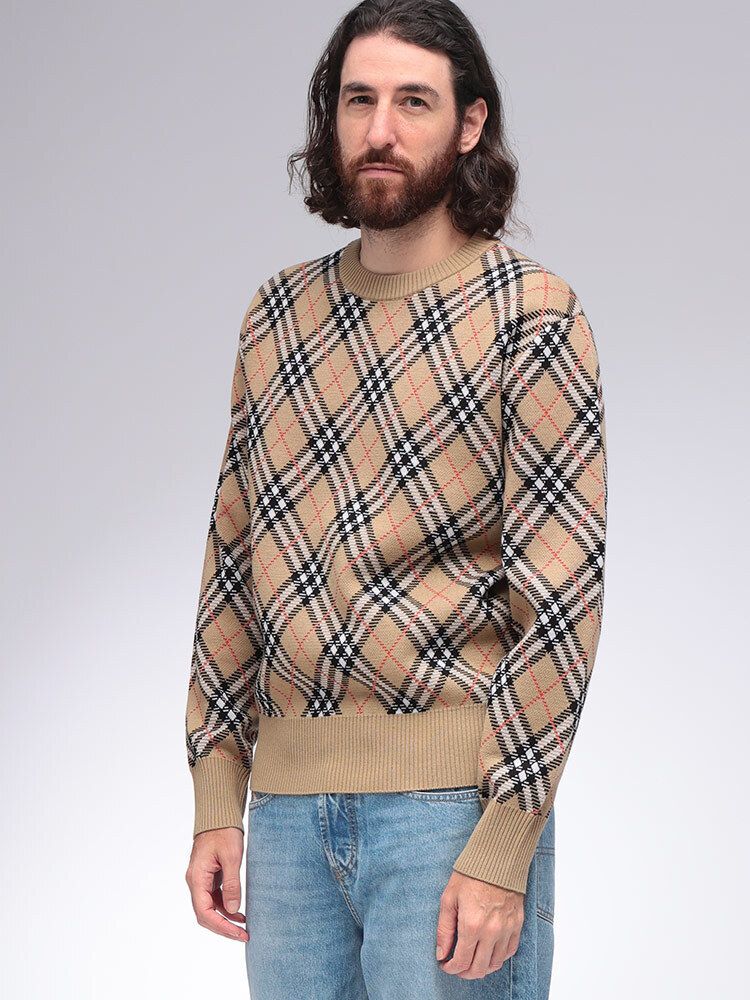 BURBERRY セーター バーバリーチェック ニット ウール (Burberry