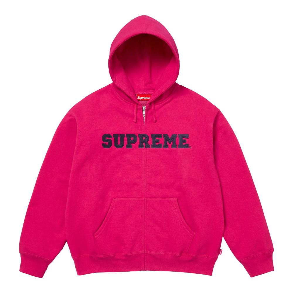 Supreme】Collegiate Applique Zip Up Hooded Fuchsia 25FW (Supreme