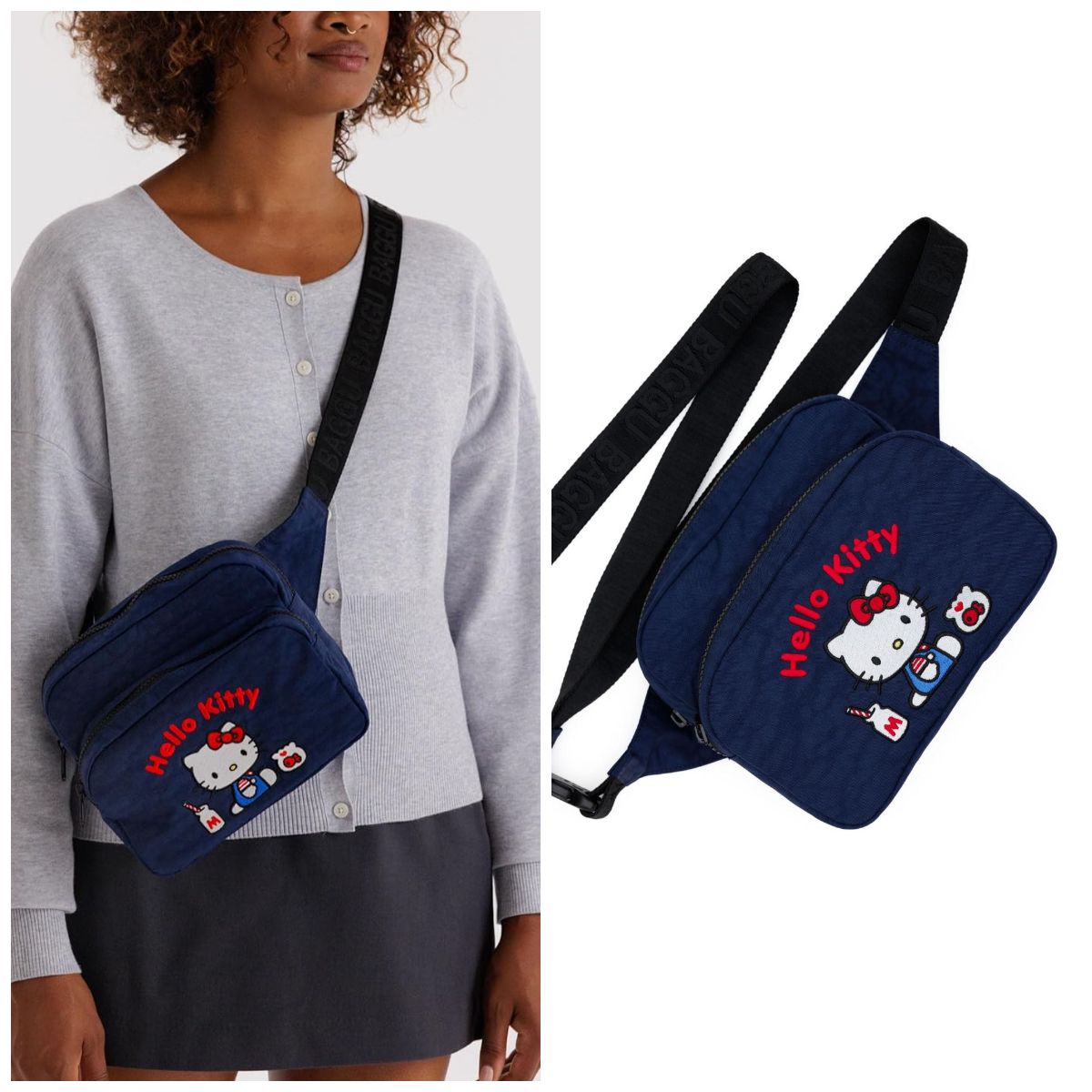 BAGGU×ハローキティ*コラボ クロスボディバッグ/ウエストポーチ (BAGGU