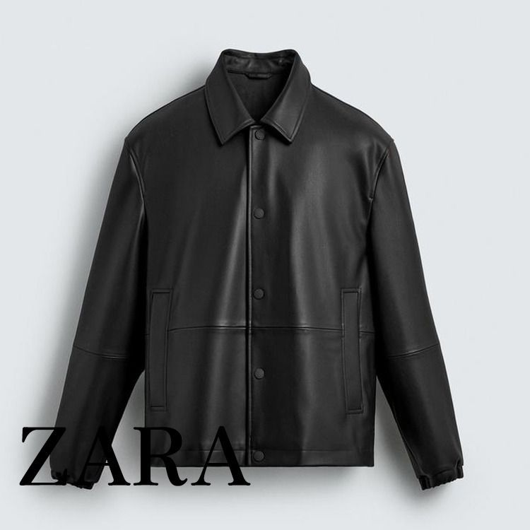 ZARA】フェイクレザージャケット ブラック | 6318/410/800 (ZARA