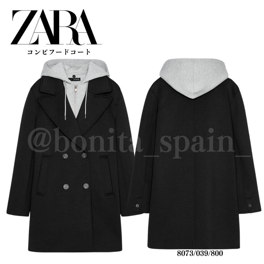 ZARA】コンビフードコート (ZARA/コート) 121820729【BUYMA】
