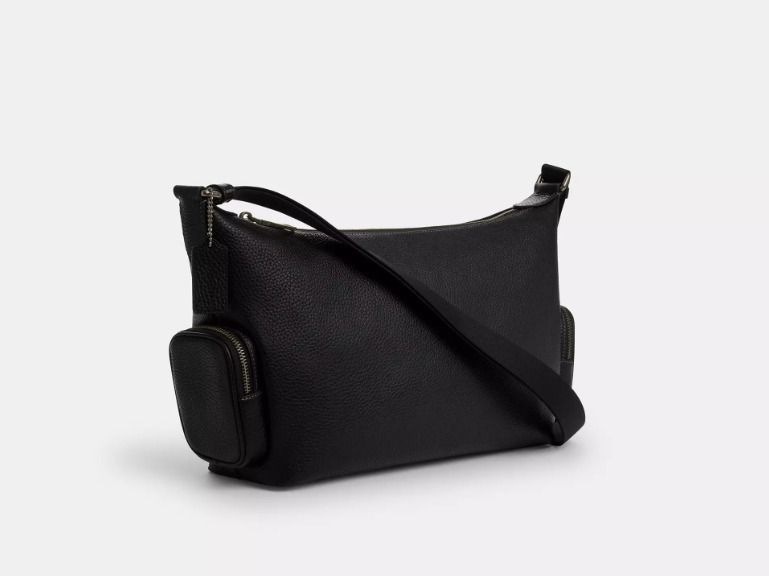 すぐ届く COACH フィン クロスボディ バッグ ポケット ブラック (Coach