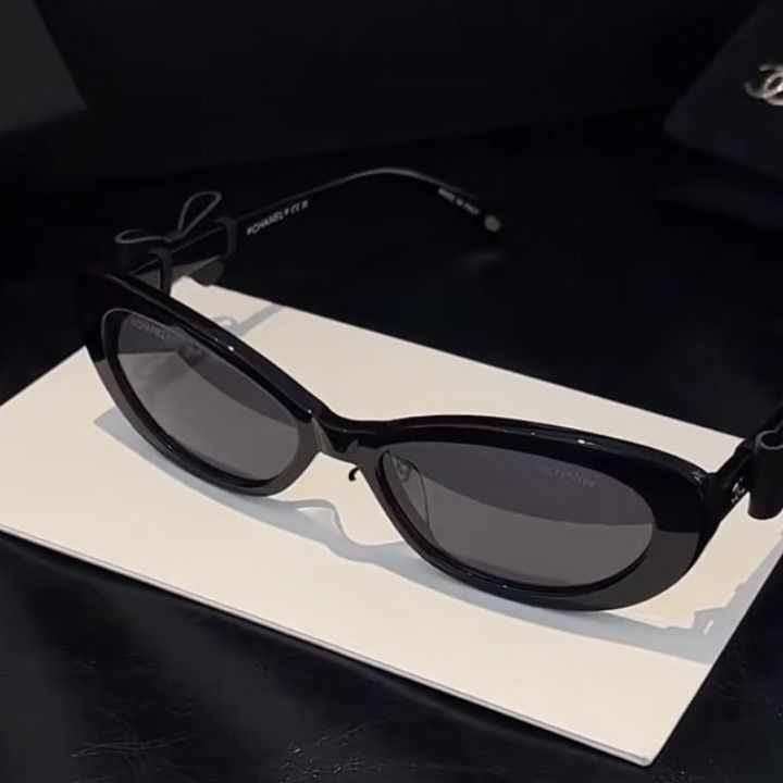 リボン取り外し可能【CHANEL】キャッツアイ シェイプ アイウェア