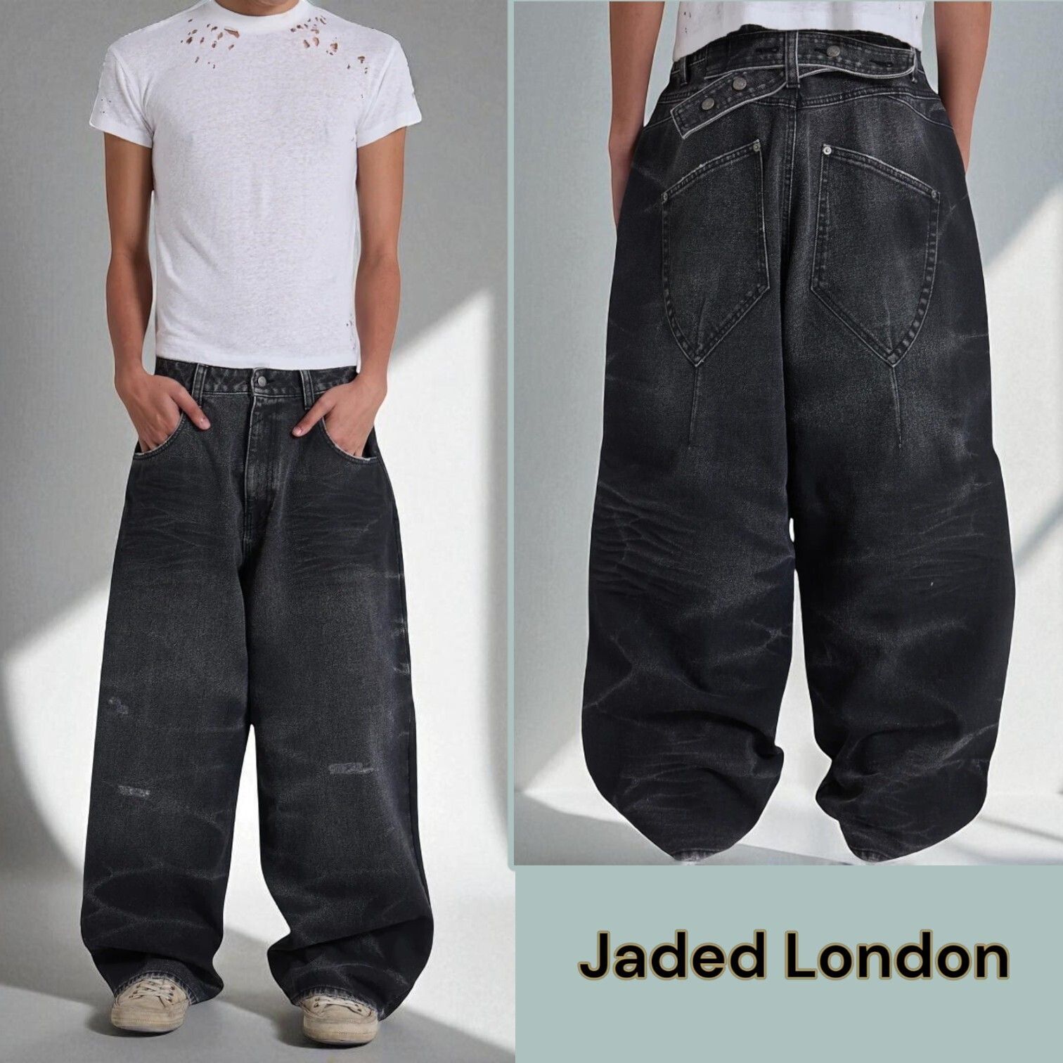 Black Cinch☆Jaded London☆XL Colossus Jeans (JADED LONDON/デニム