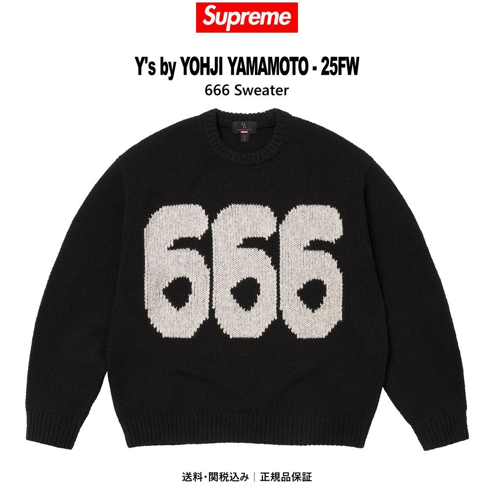 SUPREME x Y's by YOHJI YAMAMOTO】666 Sweater Black - 25FW (Supreme