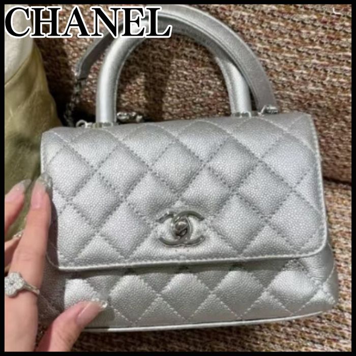 ◇メタリックで輝きを♪◇CHANEL ココハンドル 19cm バッグ XXS