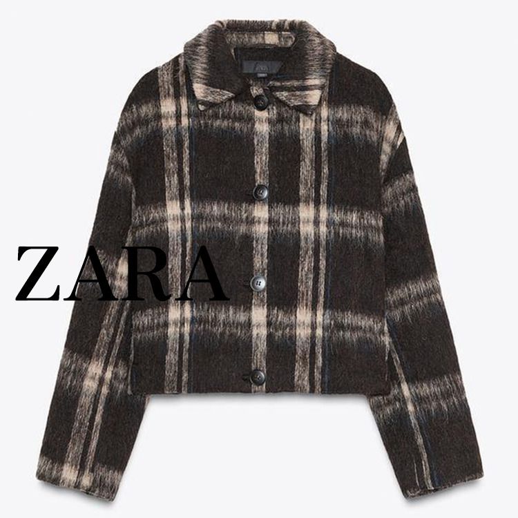 ZARA】30% ウール チェック柄ジャケット 6318/289/800 (ZARA