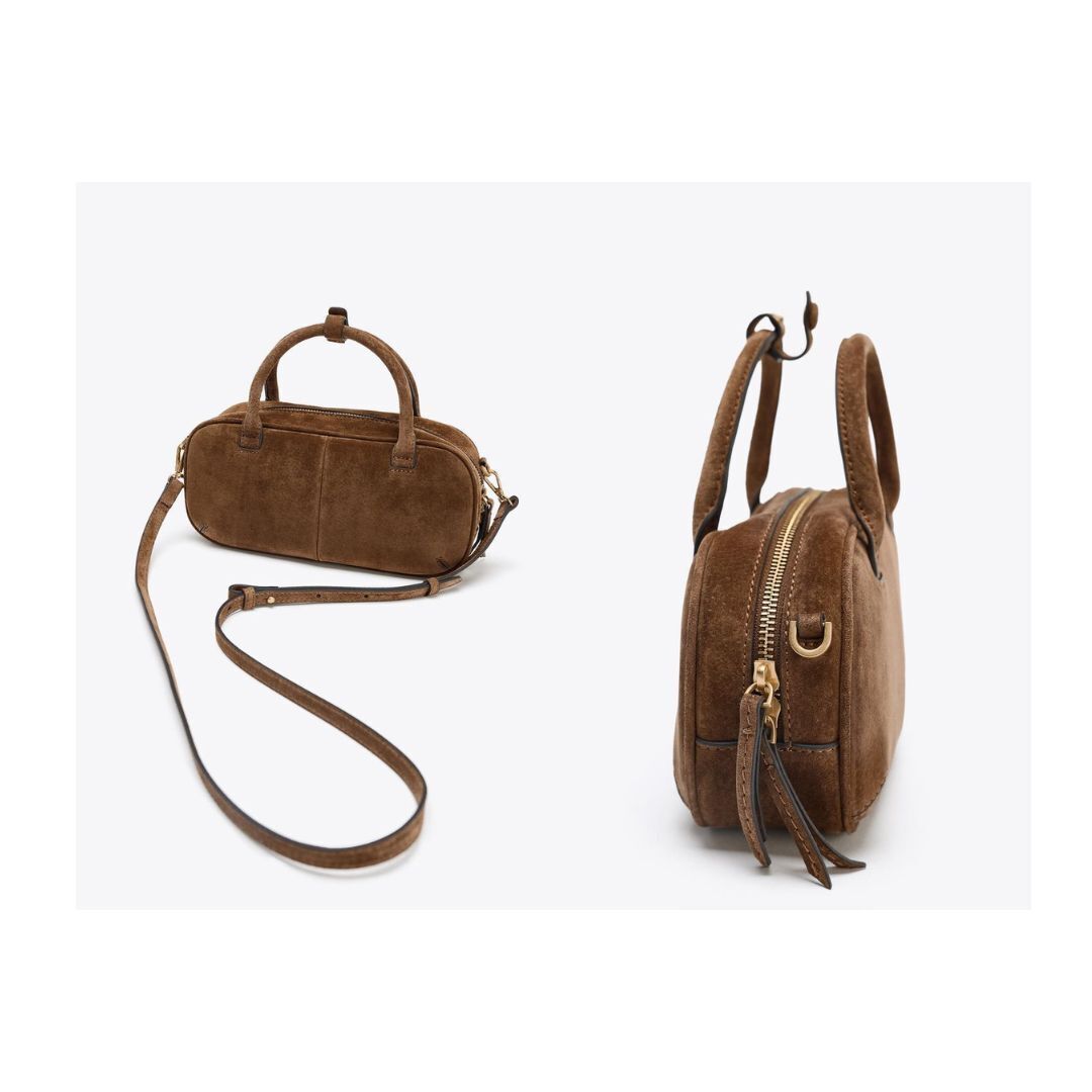 ZARA】スプリットスエード ミニボストンバッグ (ZARA/ボストンバッグ