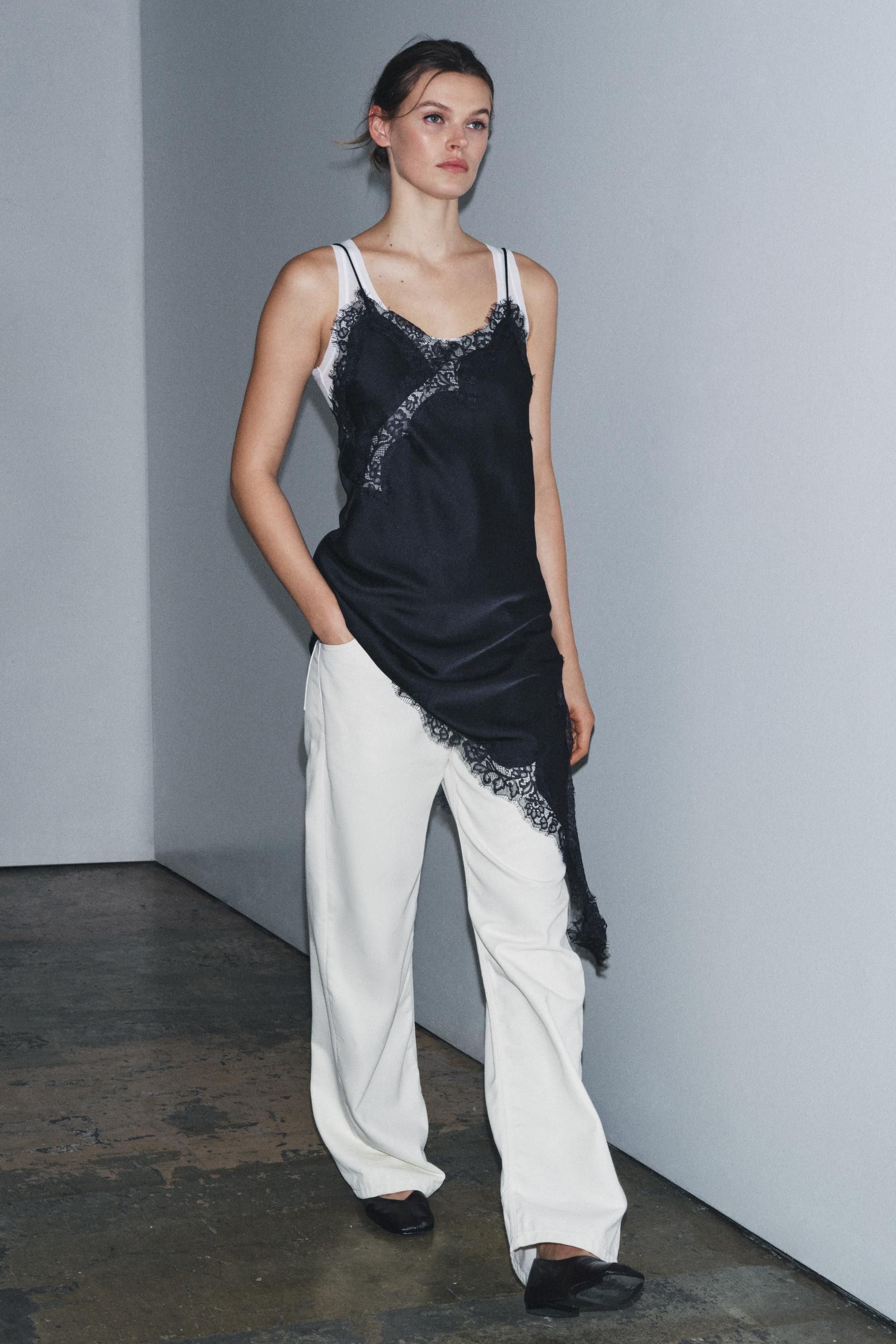 ZARA】ZW COLLECTION アシンメトリーレースワンピース (ZARA