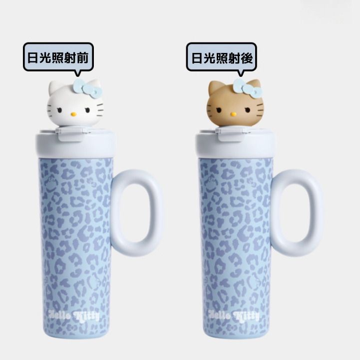 中国限定 Hellokitty×tbh Sun Kissed 変色 ヒョウ柄 保温ボトル (Hello