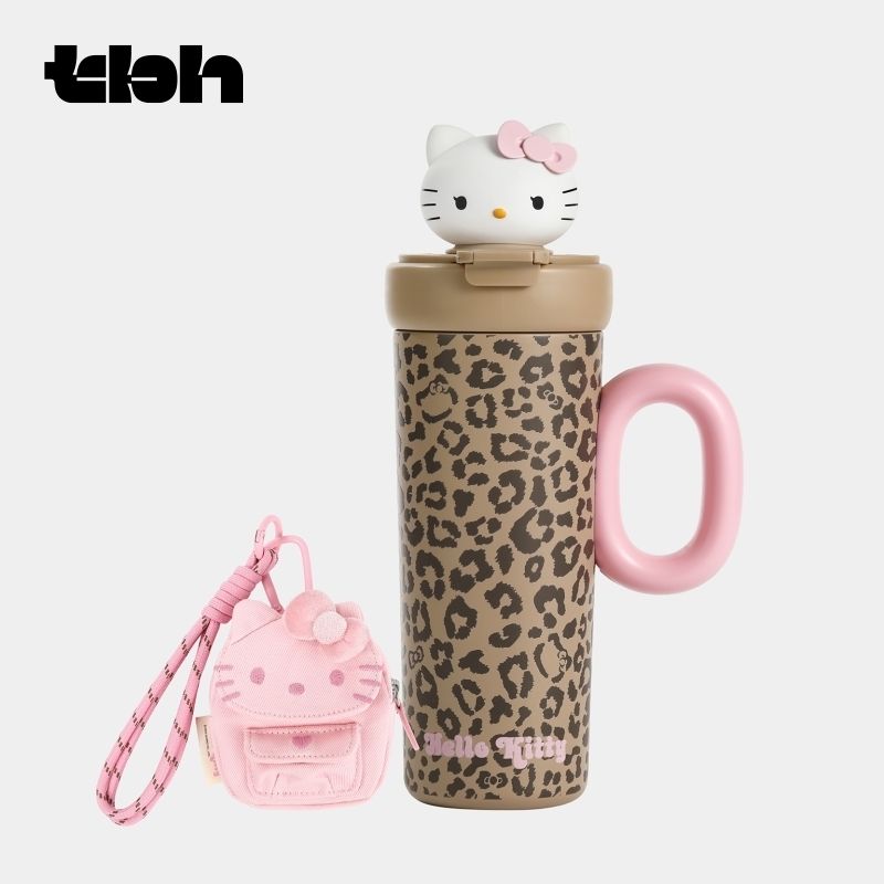 中国限定 Hellokitty×tbh Sun Kissed 変色 ヒョウ柄 保温ボトル (Hello